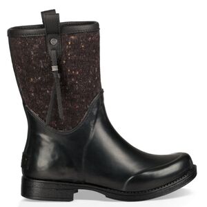 UGG Black and Brown Winter Rain Boots
